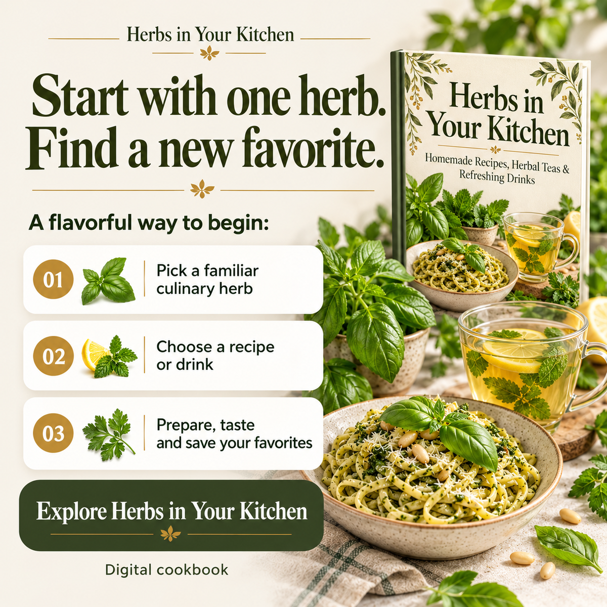 Herbs in Your Kitchen — Homemade Recipes, Herbal Teas & Refreshing Drinks
