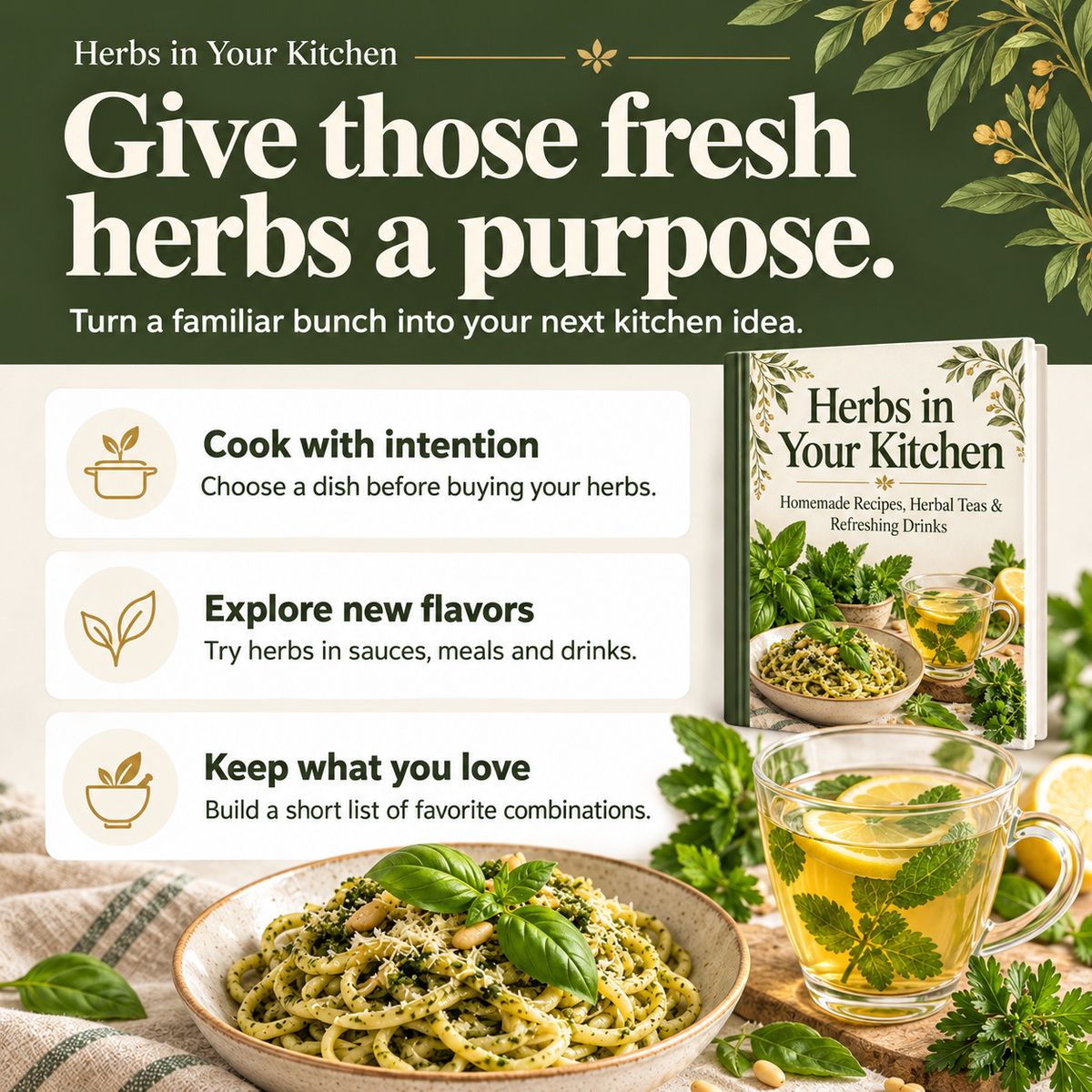 Herbs in Your Kitchen — Homemade Recipes, Herbal Teas & Refreshing Drinks