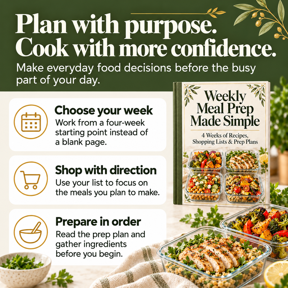 Choose your week, shop with direction and prepare in order