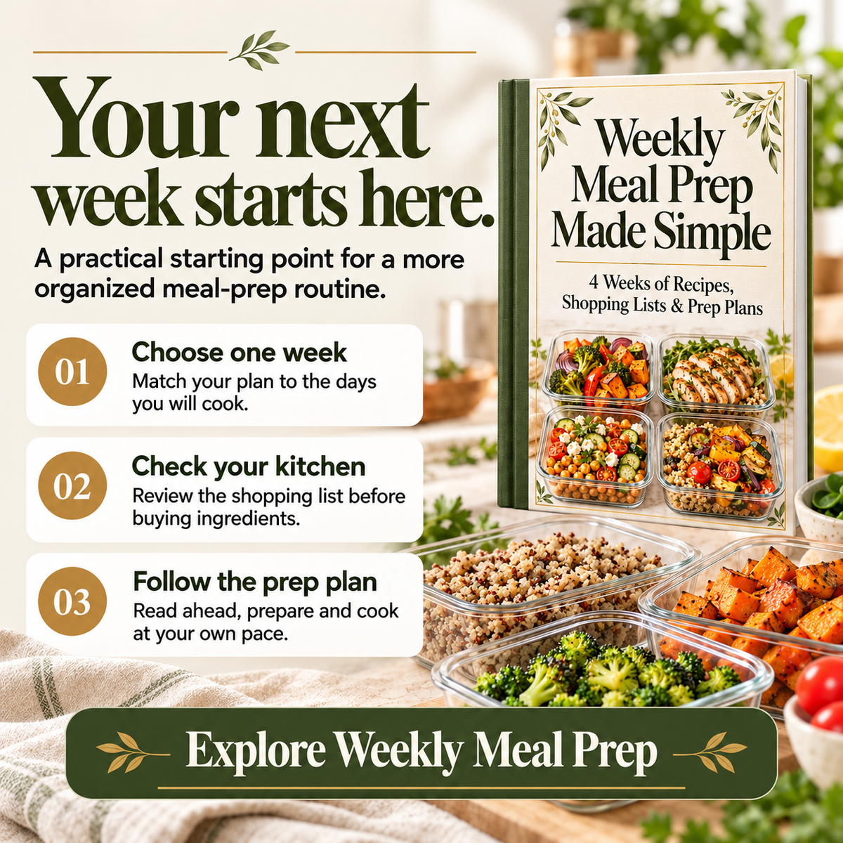 Three steps to start a weekly meal-prep routine